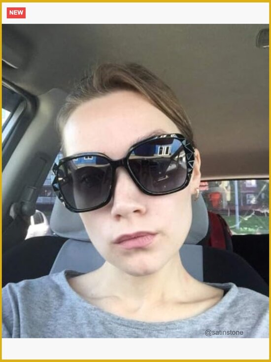 Polarized Square Sunglasses Sparkling Composite Frame Oversized UV400 Protection main image 4